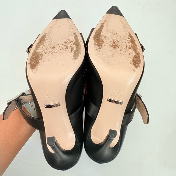Gucci Black Leather Dionysus Perforated Mary Jane Pumps EU 37.5 - Picture 8 of 10